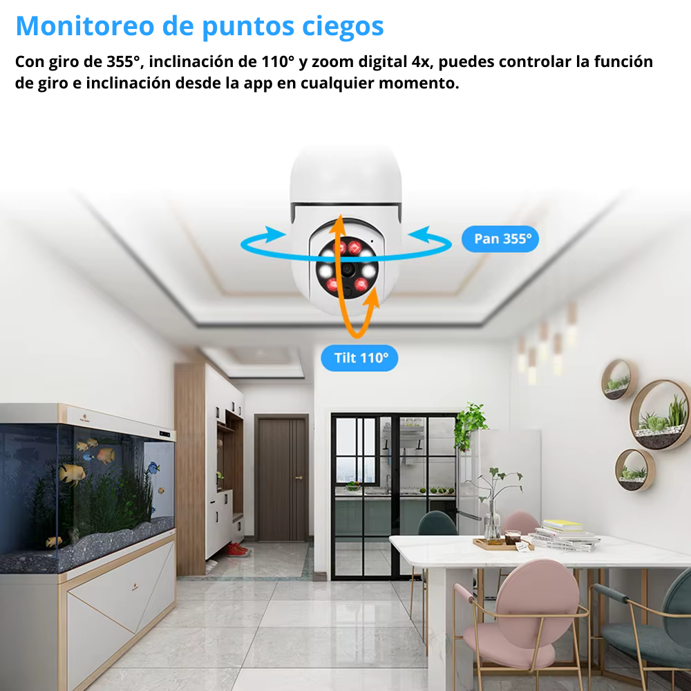 Cámara de Seguridad 360° Tipo Ampolleta (WiFi)