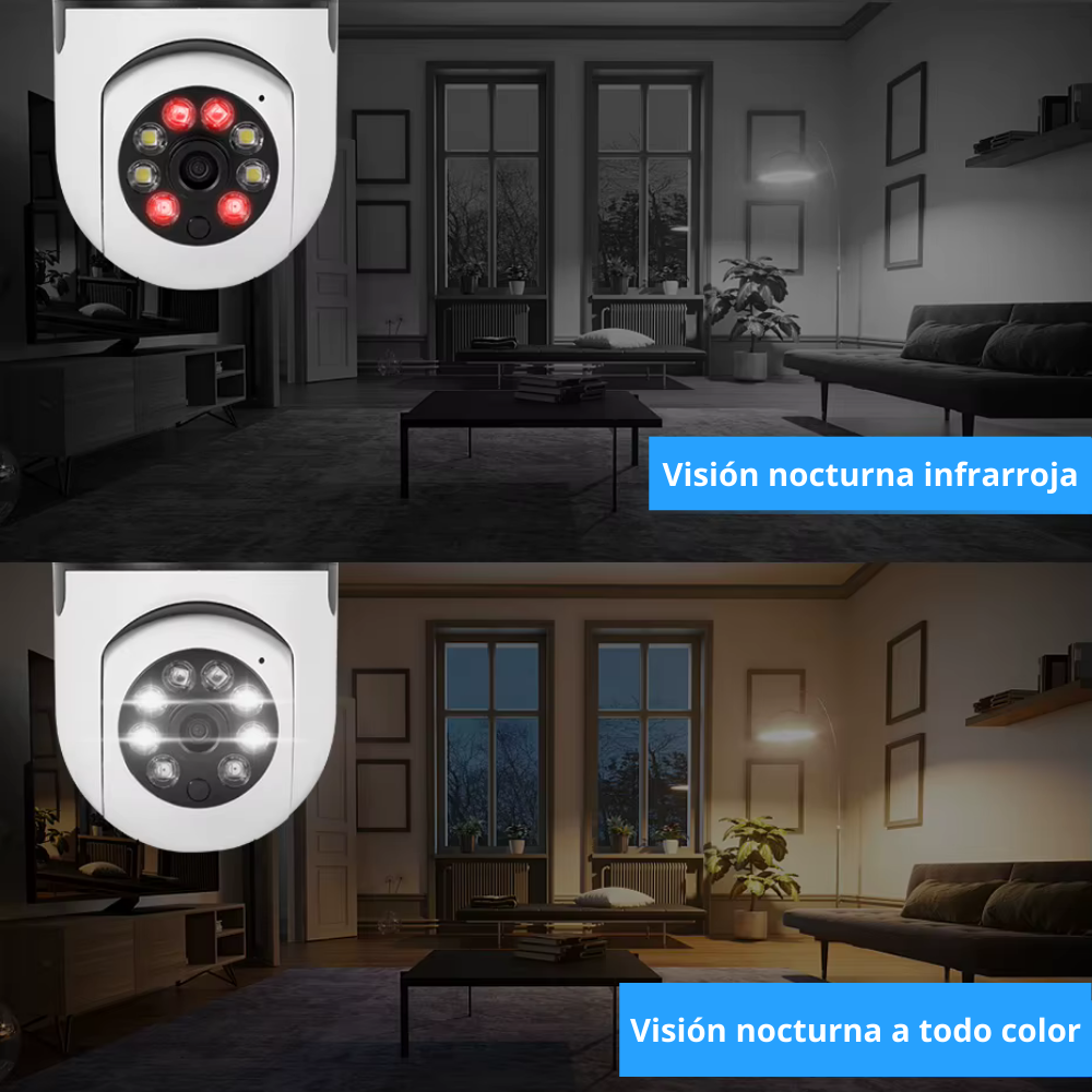 Cámara de Seguridad 360° Tipo Ampolleta (WiFi)